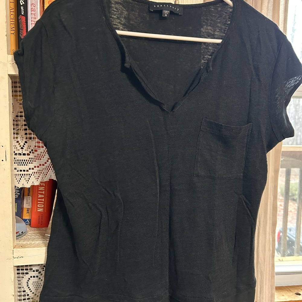 Sanctuary Black Short Sleeve Tee